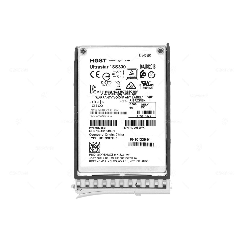 UCS-SD960GH61X-EV CISCO 960GB 2,5" SFF SAS 12G SSD SD960GH61XEV